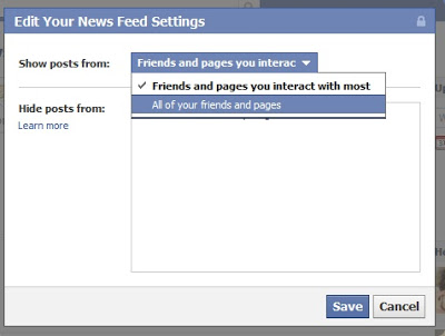 Change in Facebook News Feed Visibility