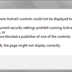 Fix – One or more ActiveX controls could not be displayed