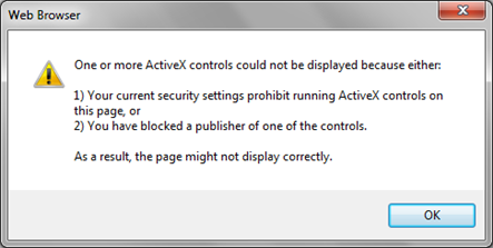 Fix – One or more ActiveX controls could not be displayed