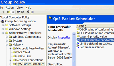 Increase internet Speed by tweaking QoS in Windows Xp