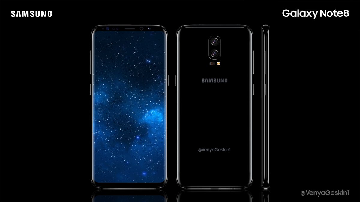 Samsung Galaxy Note 8 concept images suggest a striking 6.4-inch handset with dual camera setup